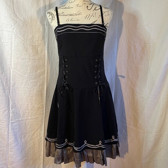 Terra Nostra Femme Dresses & Skirts - Terra Nostra dress spaghetti strap Spanish style black and silver size 12